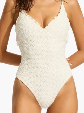 Seafolly  Daydreamer Deep V-Neck One-Piece Swimsuit